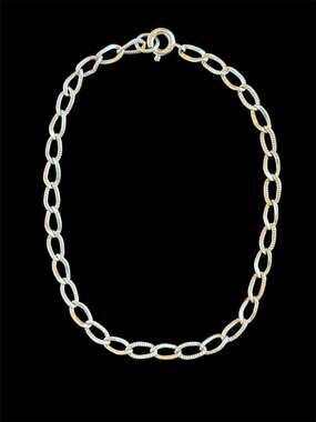 Vtg 7” 3mm Wide Silver plated Chain Layering Charm Bracelet Minimalist